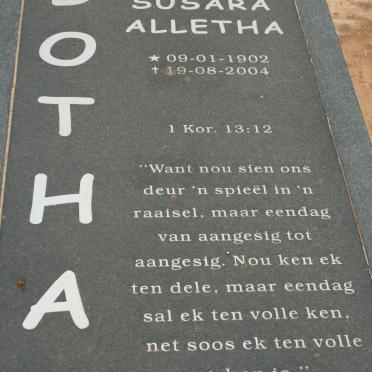 BOTHA Susara Alletha 1902-2004