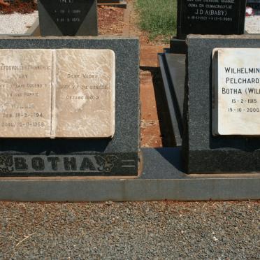 BOTHA Willie 1894-1958 &amp; Wilhelmina Pelchardt 1915-2000