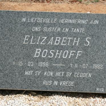 BOSHOFF Elizabeth S. 1896-1982