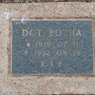 BOTHA Dot 1929-1992