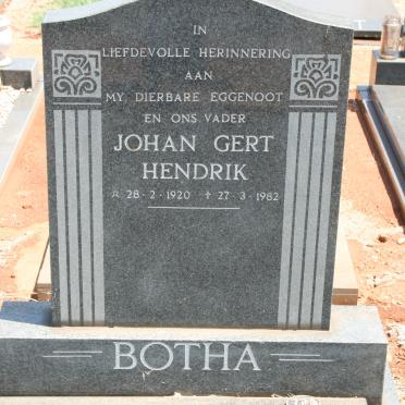 BOTHA Johan Gert Hendrik 1920-1982