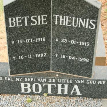 BOTHA Theunis 1919-1998 &amp; Betsie 1918-1992
