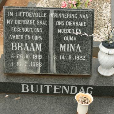 BUITENDAG Braam 1919-1993 &amp; Mina 1922-