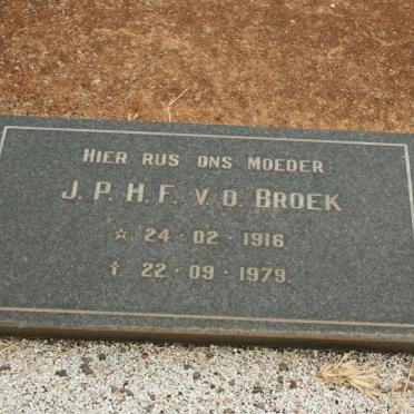 BROEK J.P.H.F., v.d. 1916-1979