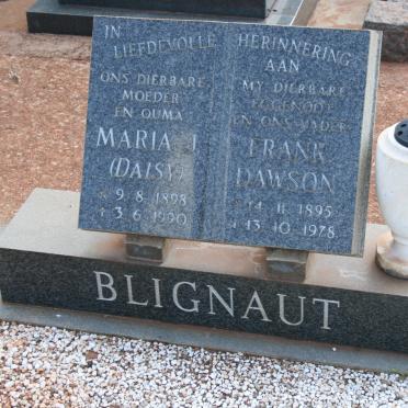 BLIGNAUT Frank Dawson 1895-1978 &amp; Maria J. 1898-1990