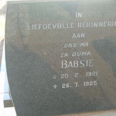 BLOMMENSTEIN Babsie, van 1921-1985