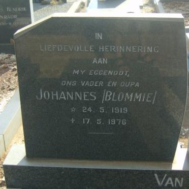 BLOMMESTEIN Johannes, van 1919-1976 &amp; Babsie 1921-1985