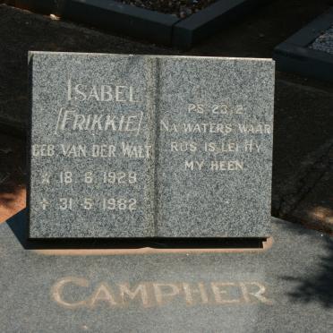 CAMPHER Isabel nee VAN DER WALT 1929-1982
