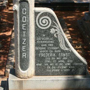 COETZER Frederik Ernst 1891-1979