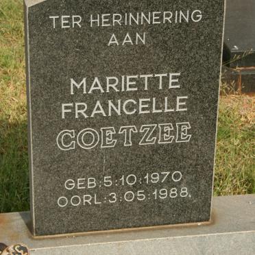 COETZEE Mariette Francelle 1970-1988