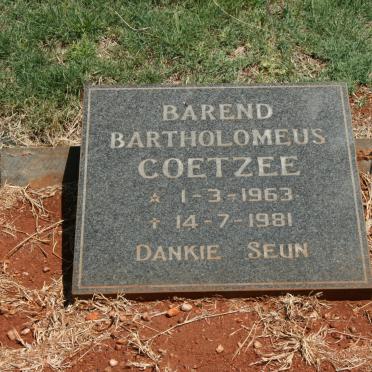 COETZEE Barend Bartholomeus 1963-1981