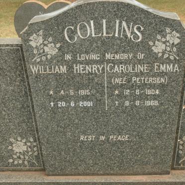COLLINS William Henry 1915-2001 &amp; Caroline Emma PETERSEN 1904-1968