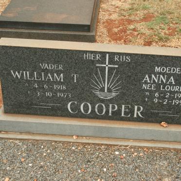 COOPER William T. 1918-1973 &amp; Anna M. LOURENS 1923-1997