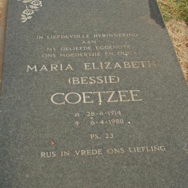 COETZEE Maria Elizabeth 1914-1988