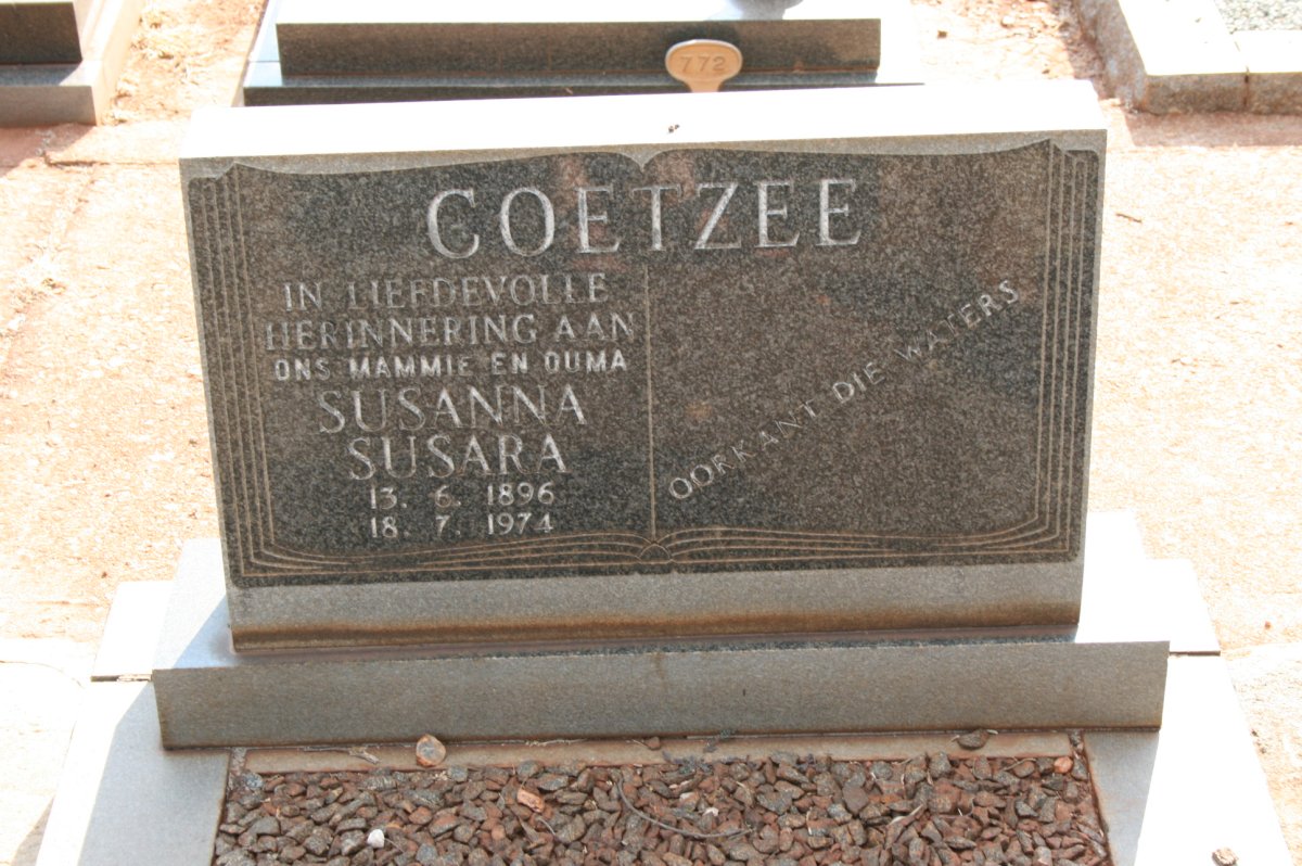 COETZEE Susanna Susara 1896-1974
