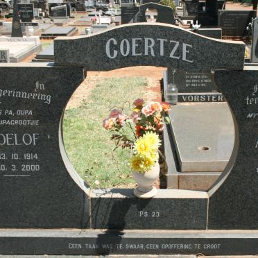 COERTZE Roelof 1914-2000 &amp; Myrtle 1919-1980