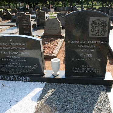 COETSEE Hester Jacoba Sophia JONKER 1919-1992 :: COETSEE Pieter 1952-1972