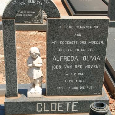 CLOETE Alfreda Olivia nee VAN DER HOVEN 1948-1979