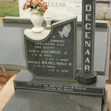 DEGENAAR Jacobus J. 1903-1988 &amp; Wilhelmina H. 1908-1996