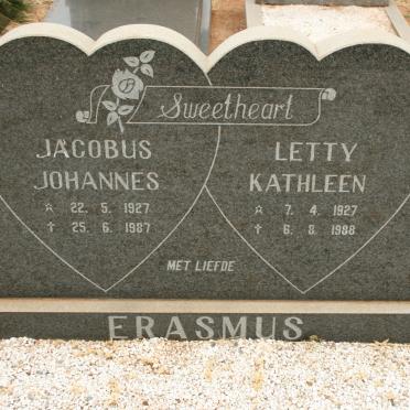 ERASMUS Jacobus Johannes 1927-1987 &amp; Letty Kathleen 1927-1988