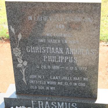 ERASMUS Christiaan Andreas Philippus 1891-1972 