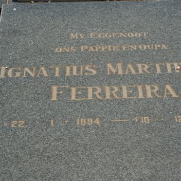 FERREIRA Ignatius Marthinus 1894-1982
