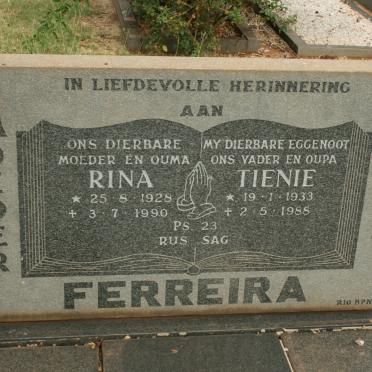 FERREIRA Tienie 1933-1988 &amp; Rina 1928-1990