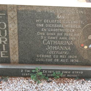FOURIE Catharina Johanna nee DEETLEFS 1906-1976