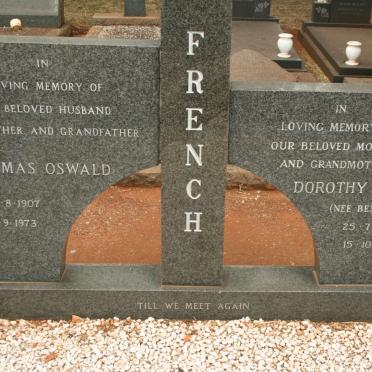 FRENCH Thomas Oswald 1907-1973 &amp; Dorothy Freda BENTLEY 1915-1982