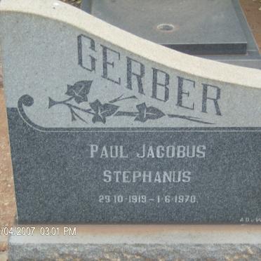 GERBER Paul Jacobus Stephanus 1919-1970