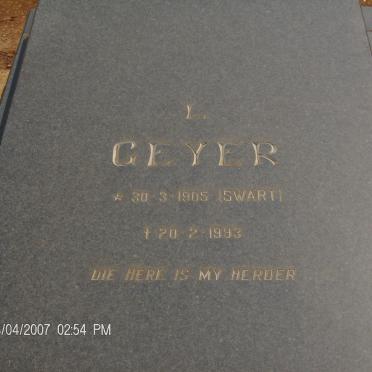 GEYER L. nee SWART 1905-1993