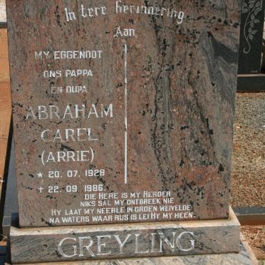 GREYLING Abraham Carel 1928-1986