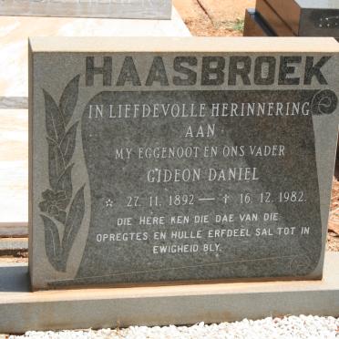 HAASBROEK Gideon Daniel 1892-1982