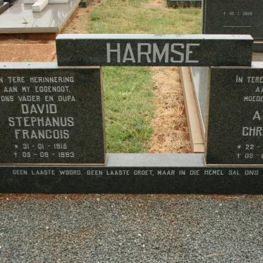 HARMSE David Stephanus Francois 1915-1993 &amp; Anna Christina 1925-2003
