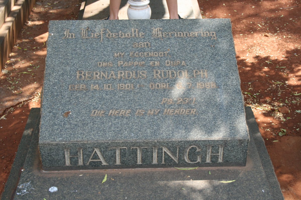 HATTINGH Bernardus Rudolph 1901-1986