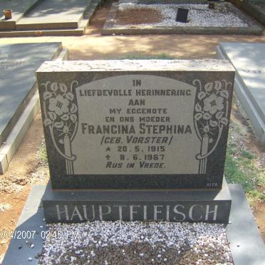 HAUPTFLEISCH Francina Stephina nee VORSTER 1915-1967