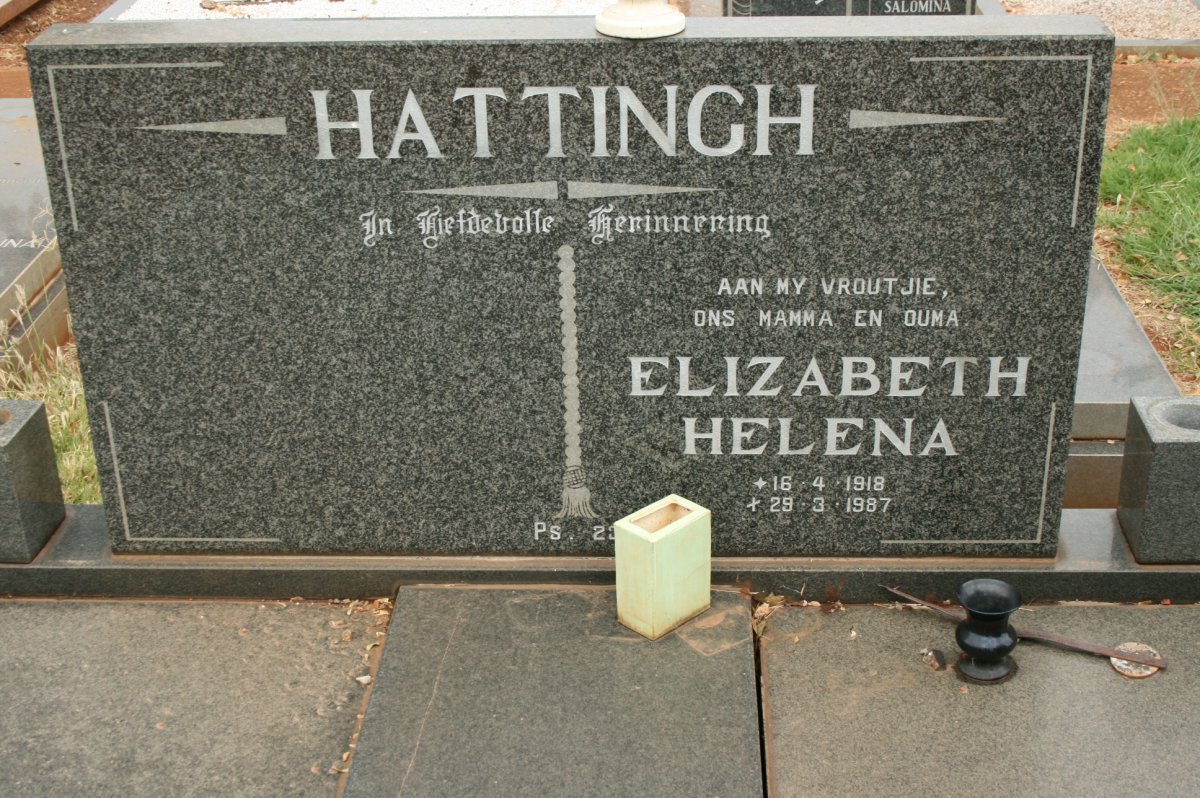HATTINGH Elizabeth Helena 1918-1987