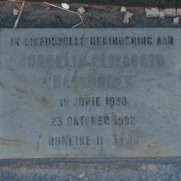HAASBROEK Cornelia Elizabeth 1930-1992