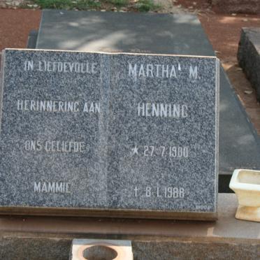 HENNING Martha M. 1900-1988