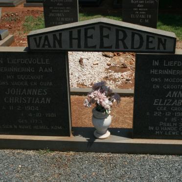 HEERDEN Johannes Christiaan, van 1904-1981 &amp; Anna Elizabeth GROBLER 1912-2003