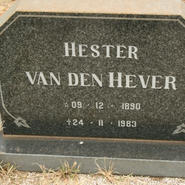HEVER Hester, van den 1890-1983