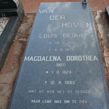HOVEN Louis Georg, van der 1914-1975 &amp; Magdalena Dorothea 1924-1999