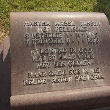 JANSEN Martha Mabel nee PELLISSIER 1889-1979