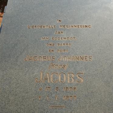 JACOBS Jacobus Johannes 1905-1977