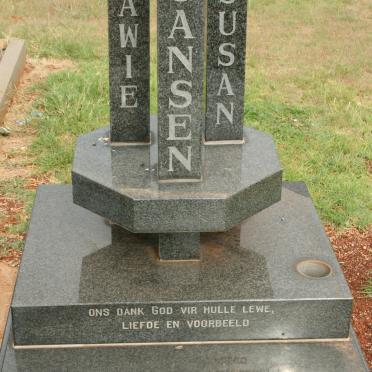 JANSEN Dawie 1919-1993 &amp; Susan 1921-