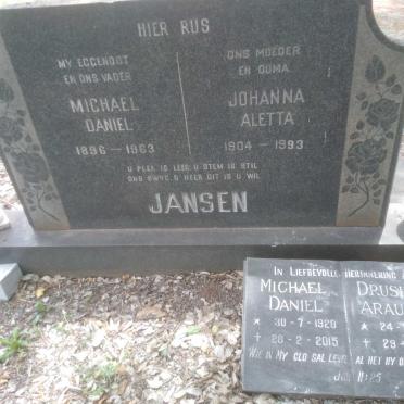 JANSEN Michael Daniel 1896-1963 &amp; Johanna Aletta 1904-1993