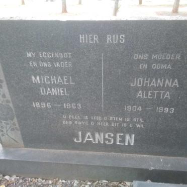 JANSEN Michael Daniel 1896-1963 &amp; Johanna Aletta 1904-1993