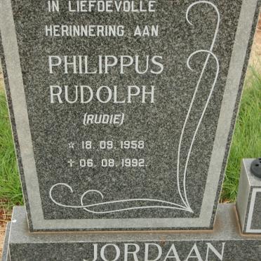 JORDAAN Philippus Rudolph 1958-1992