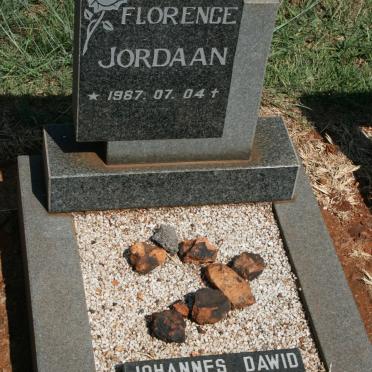 JORDAAN Johannes Dawid 1958-1999 :: JORDAAN Florence 1987-1987