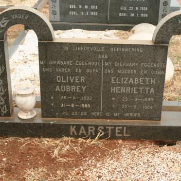 KARSTEL Oliver Aubrey 1893-1989 &amp; Elizabeth Henrietta 1899-1984